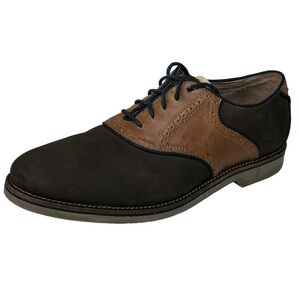 New G.H.Bass & Co. Burlington Brown Leather Saddle Oxfords Men’s Size 10 D Lace